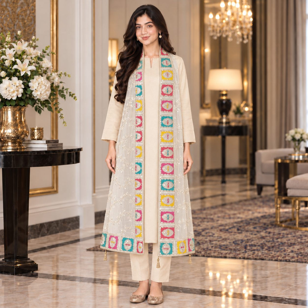 Mosaic Bloom Dupatta