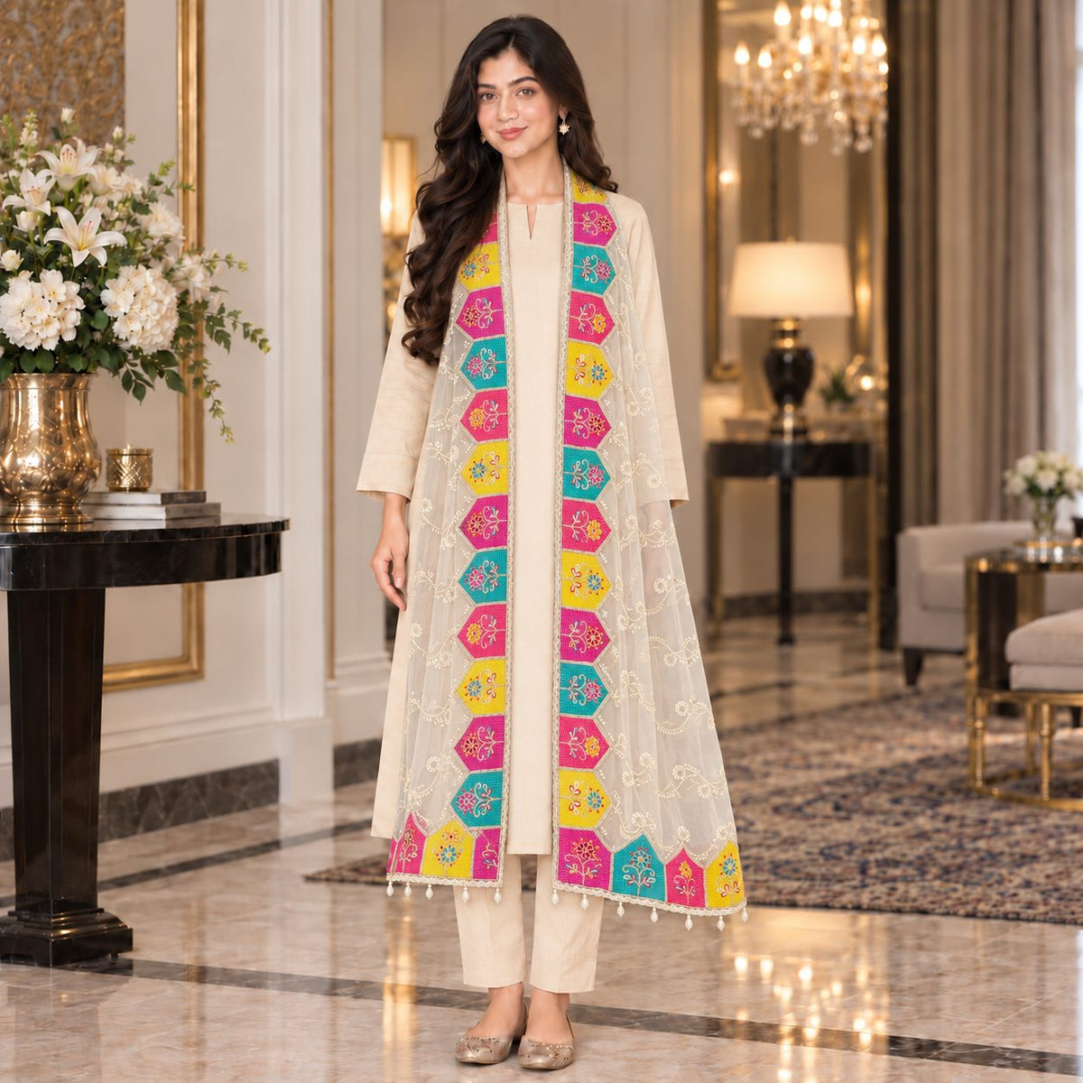 Mosaic Bloom Dupatta
