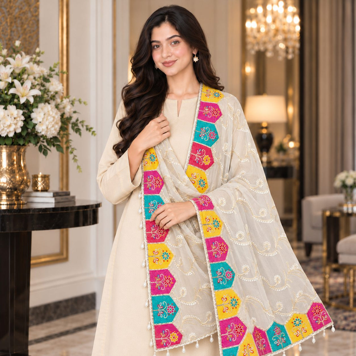 Mosaic Bloom Dupatta