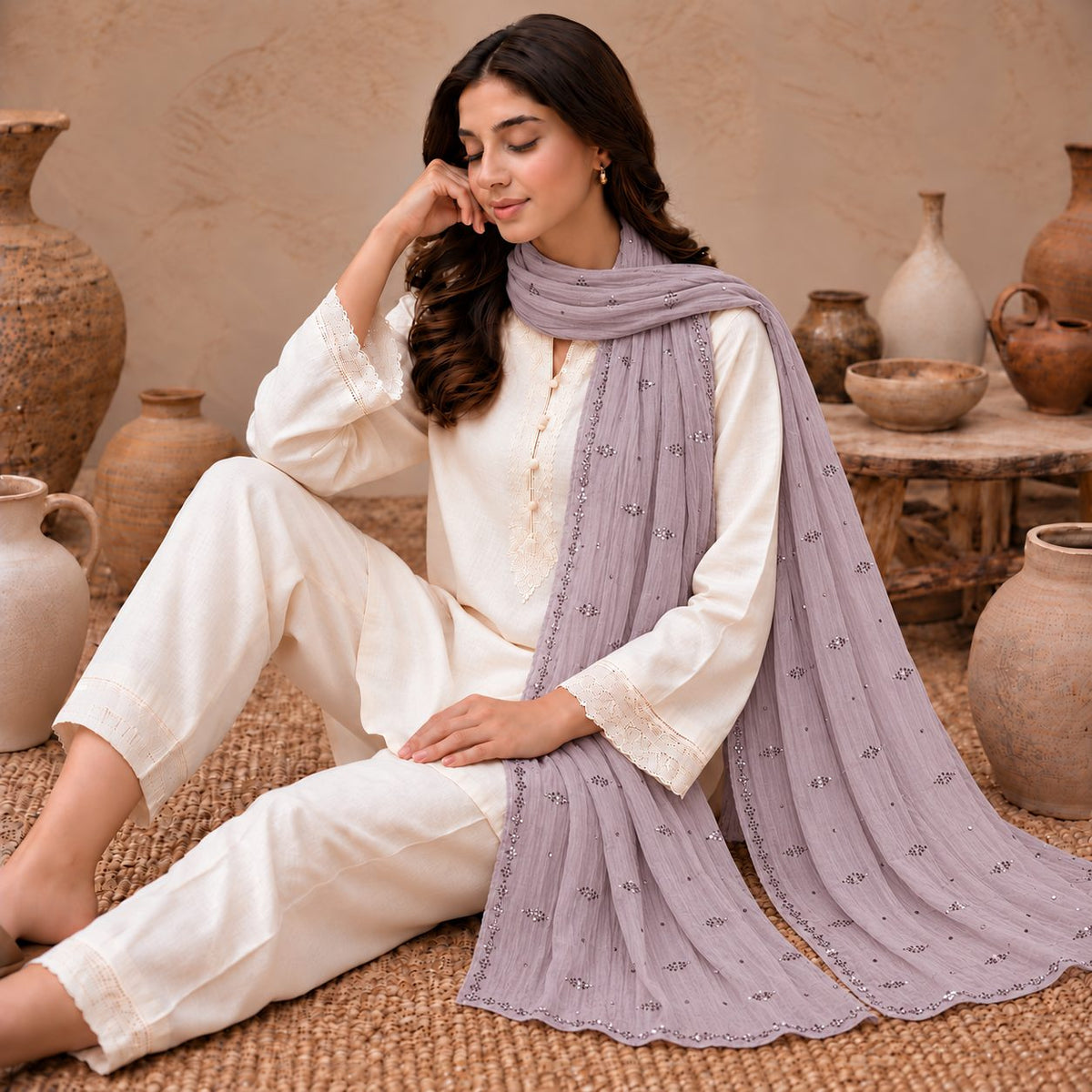 Lustre Mist Embellished Stole