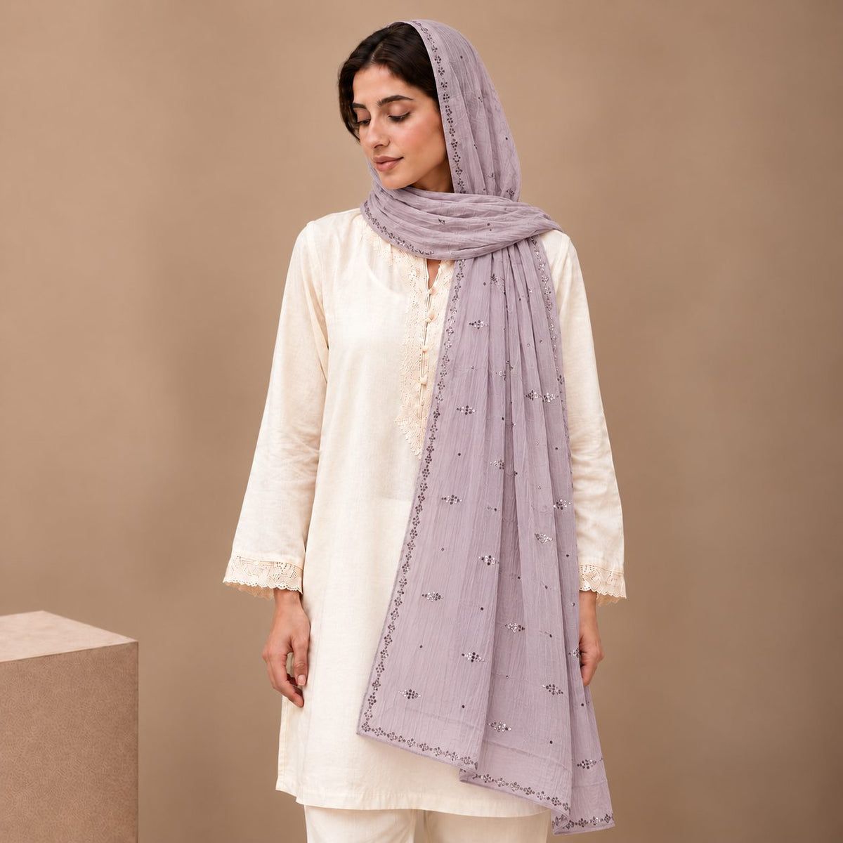 Lustre Mist Embellished Stole