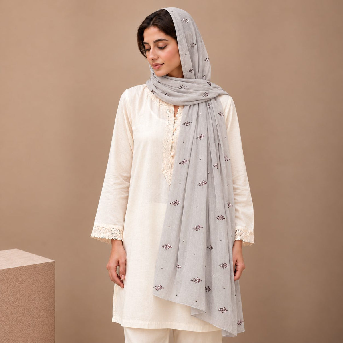 Lustre Mist Embellished Stole