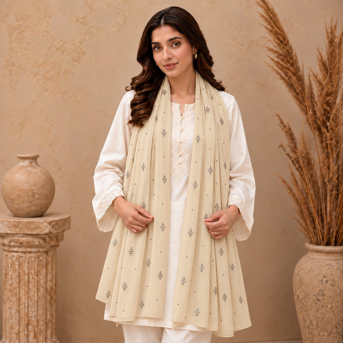 Lustre Mist Embellished Stole