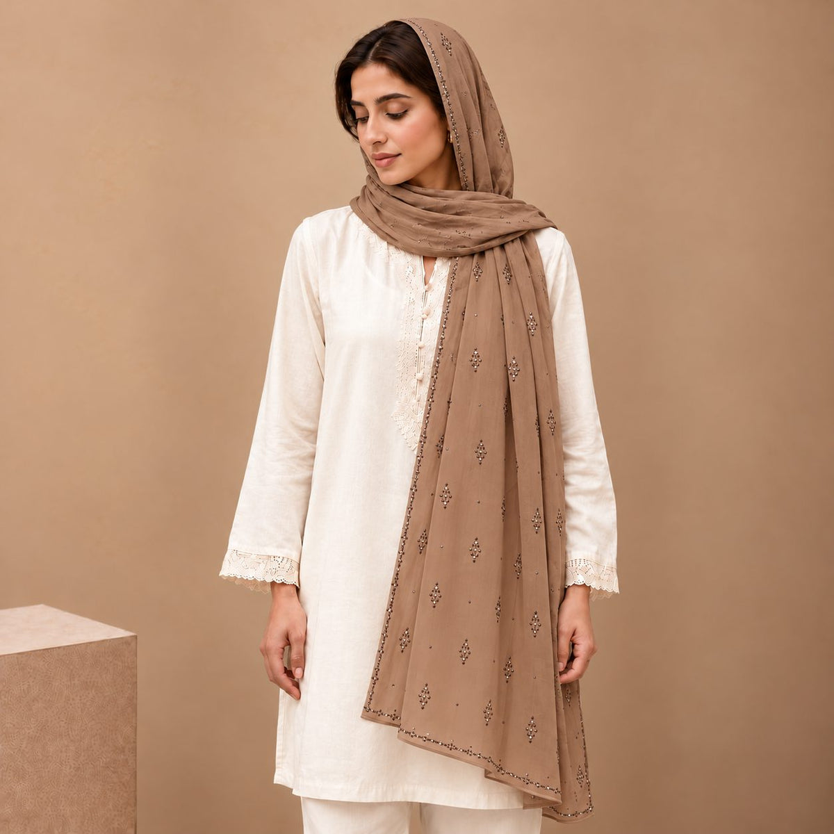 Lustre Mist Embellished Stole
