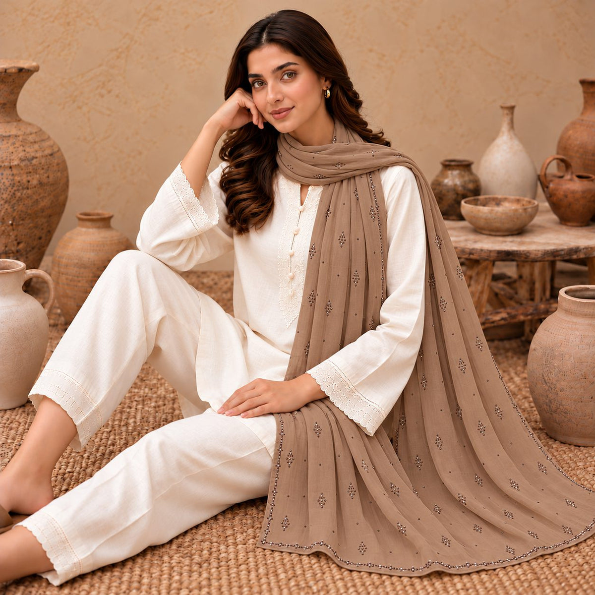 Lustre Mist Embellished Stole