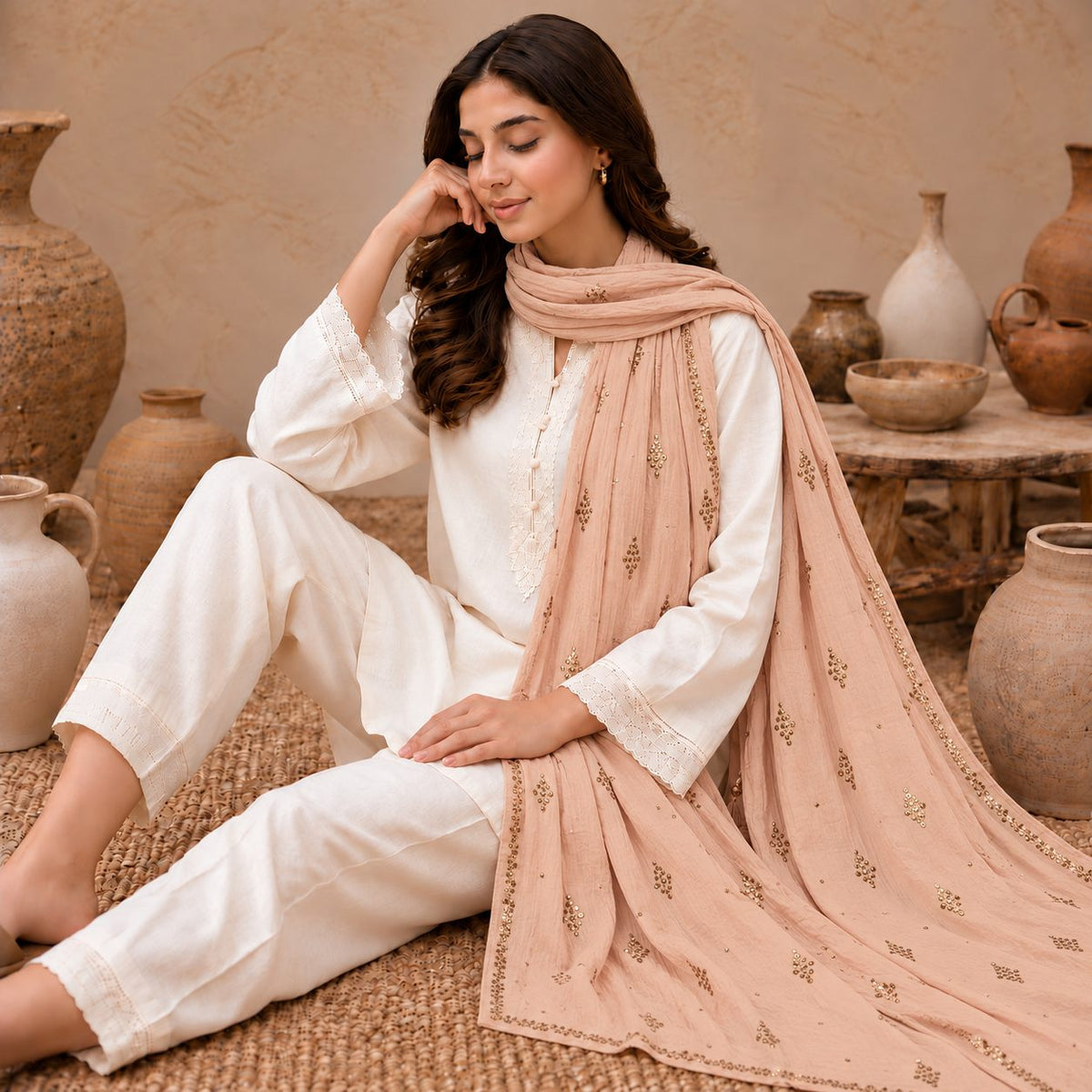 Lustre Mist Embellished Stole