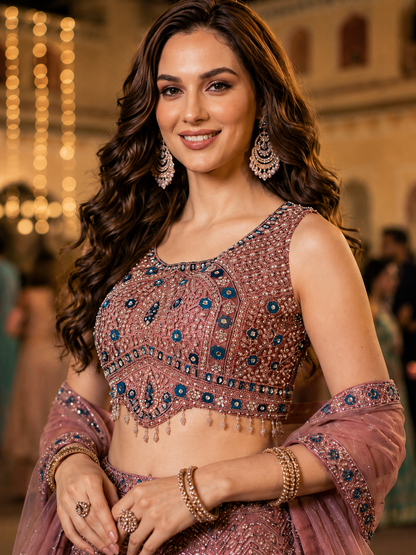 Mauve Royale 3-Piece Lehenga Set