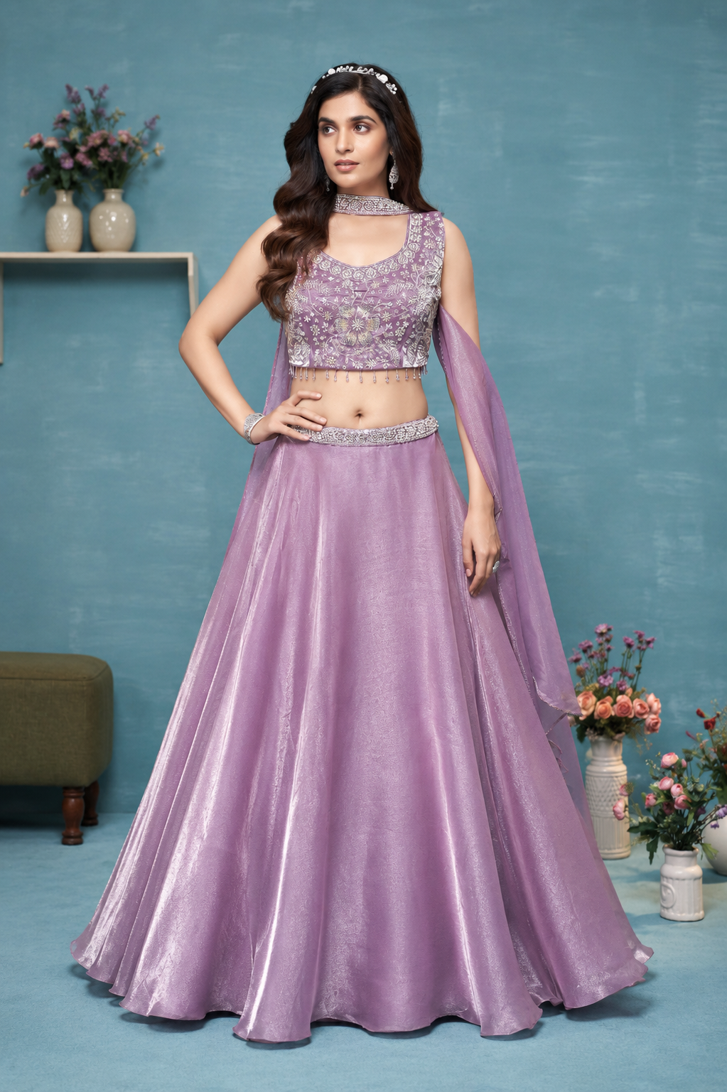 Lavender Radiance 3-Piece Lehenga Set