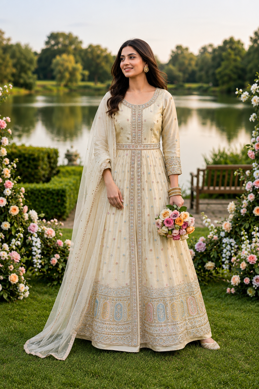 Ivory Blossom 3-Piece Gown Set