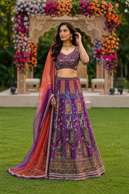 Majestic Orchid 3-Piece Lehenga Set