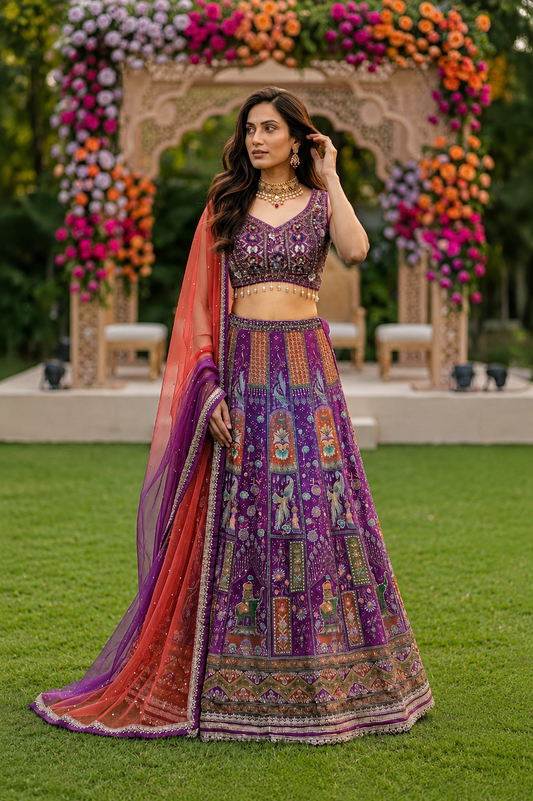 Majestic Orchid 3-Piece Lehenga Set