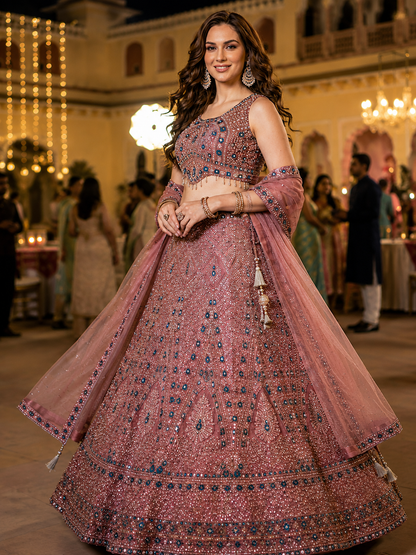 Mauve Royale 3-Piece Lehenga Set