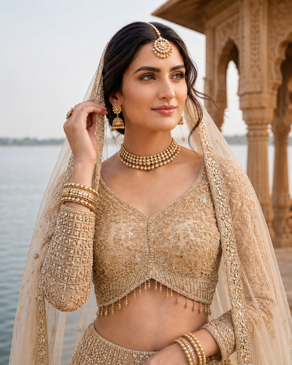 Champagne Royale 3-Piece Lehenga Set