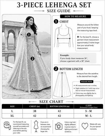 Pearl Majesty 3-Piece Lehenga Set