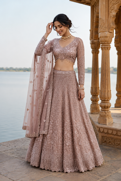 Blush Radiance 3-Piece Lehenga Set