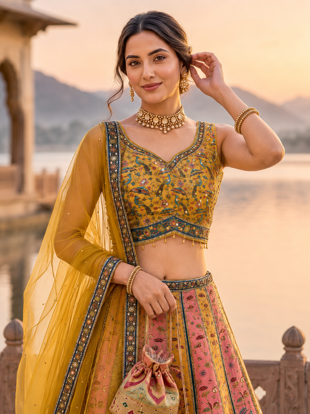 Sunset Mosaic 3-Piece Lehenga Set