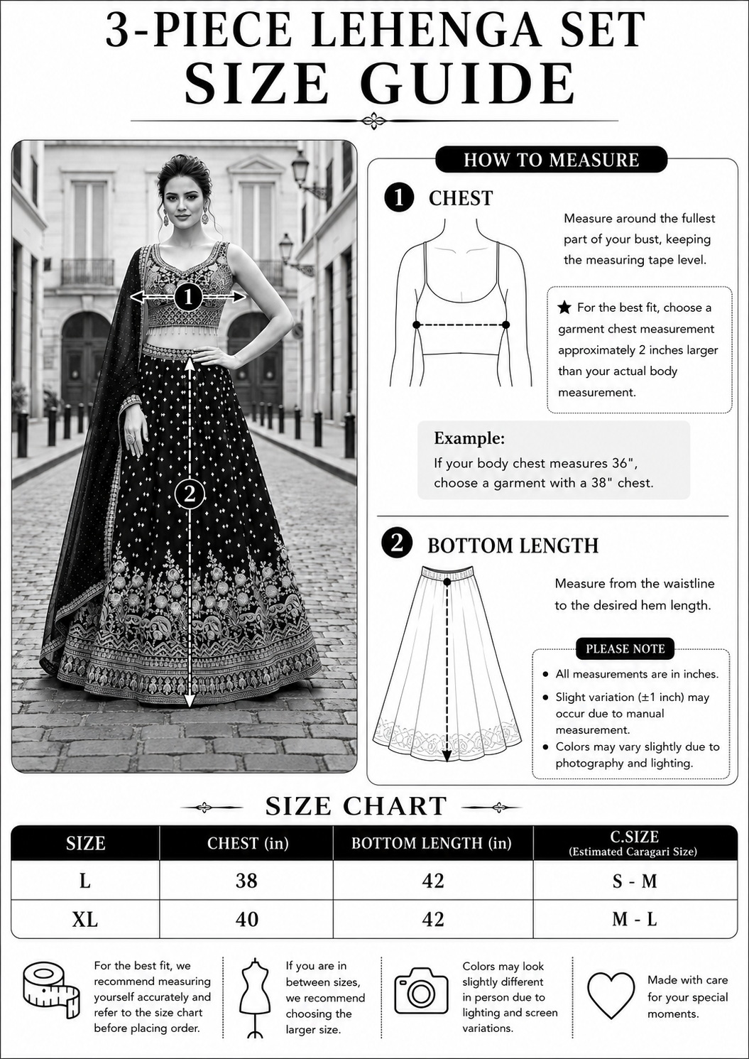 Midnight Sapphire 3-Piece Lehenga Set