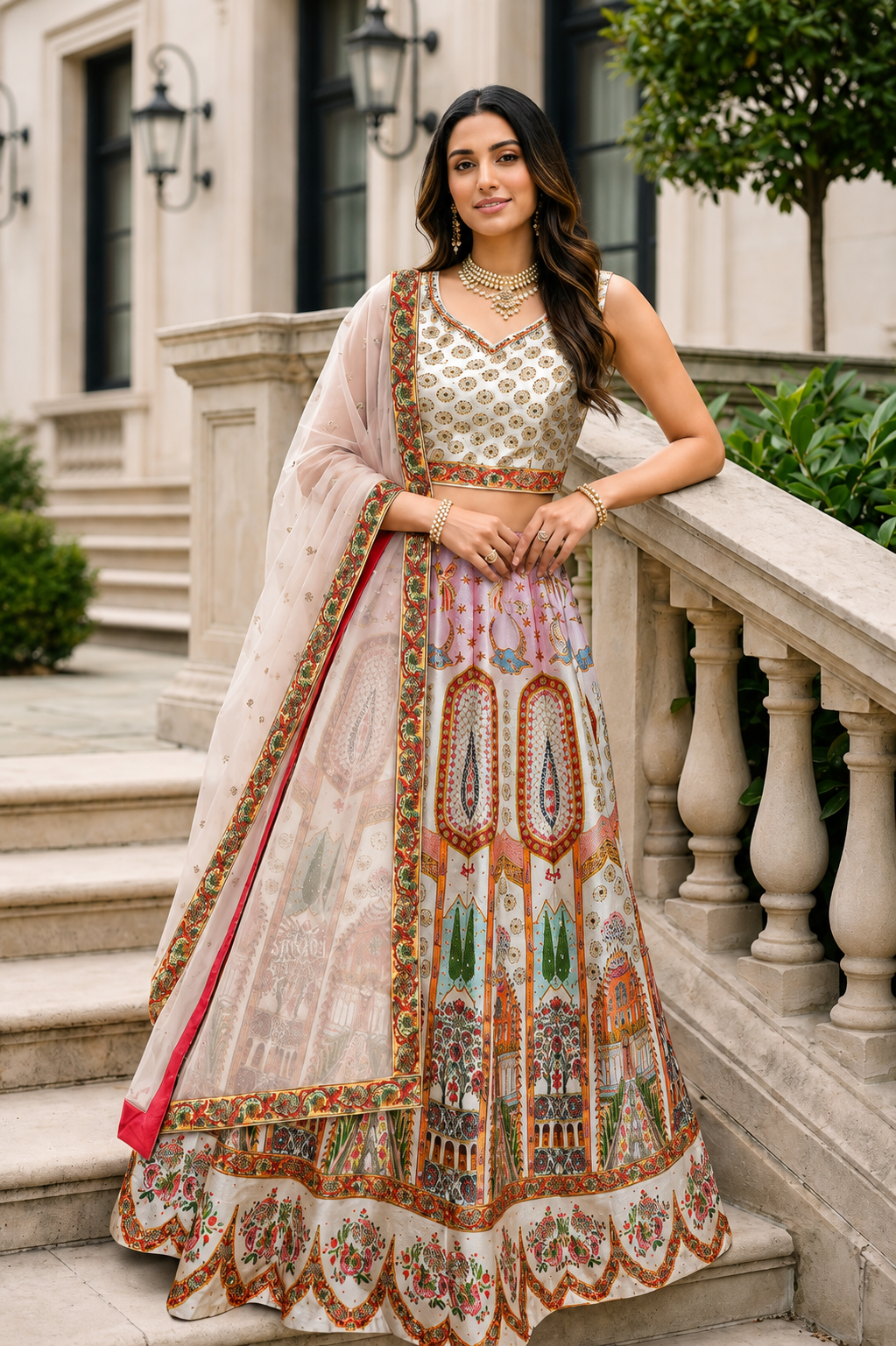 Ivory Garden Luxe 3-Piece Lehenga Set