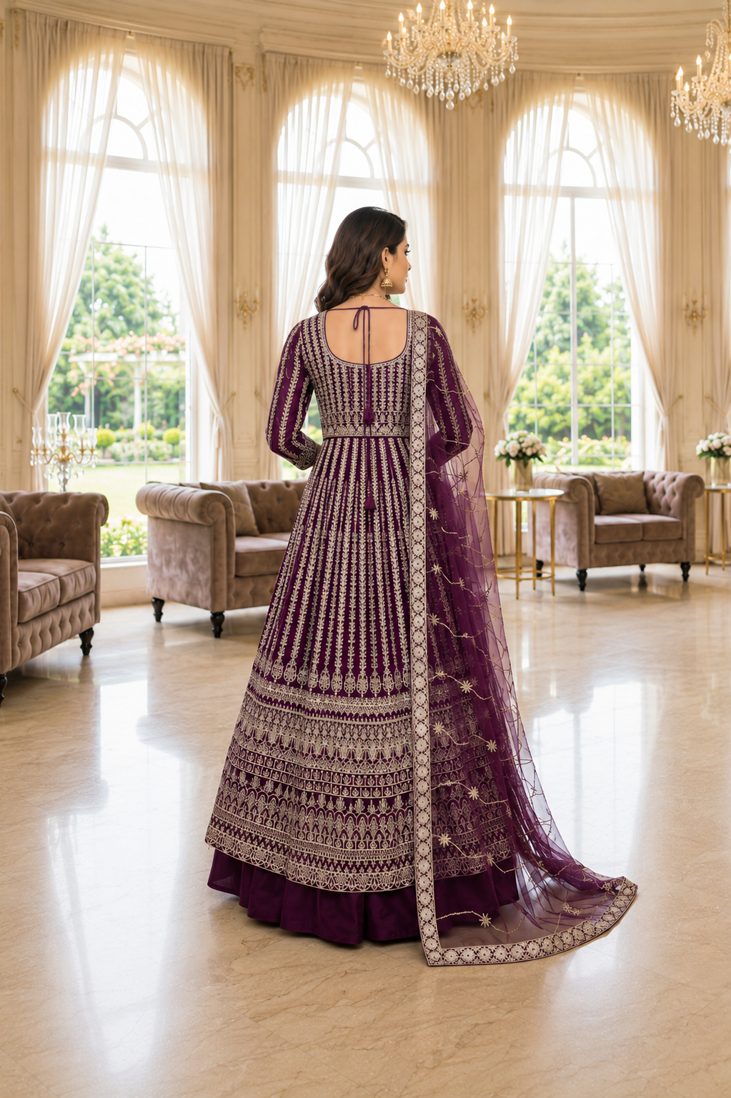 Royal Amethyst 3-Piece Gown Set