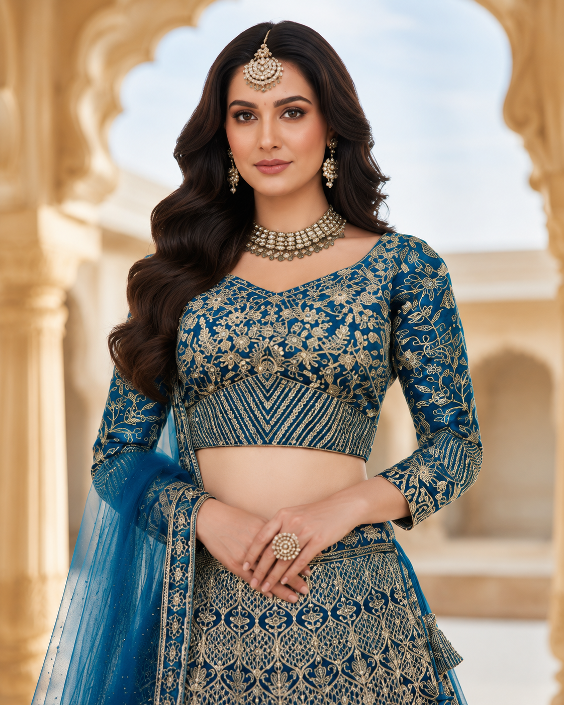 Royal Sapphire 3-Piece Lehenga Set