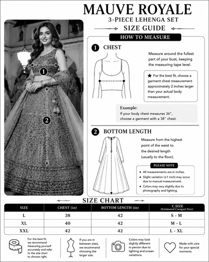 Mauve Royale 3-Piece Lehenga Set