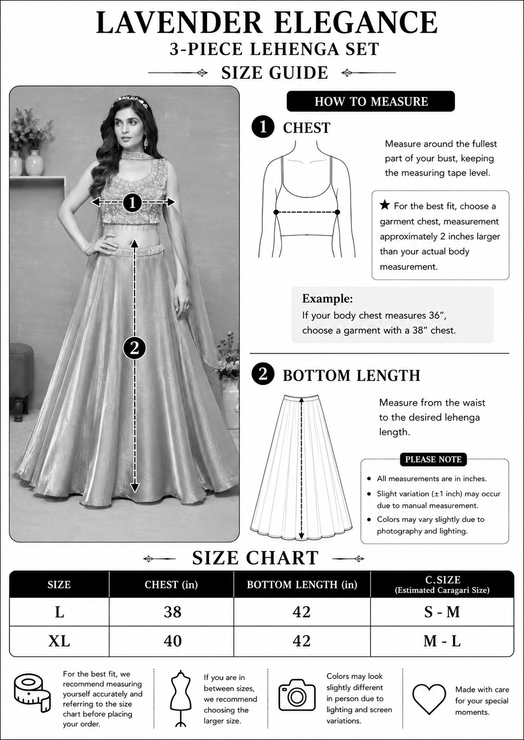 Lavender Radiance 3-Piece Lehenga Set