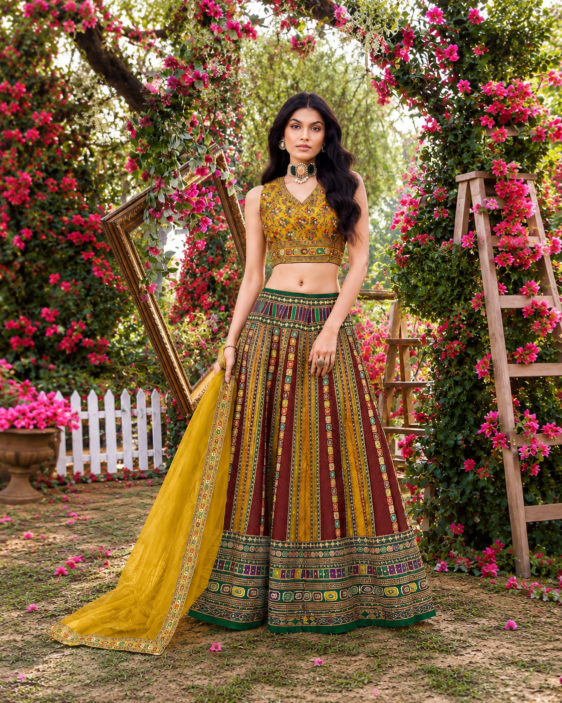 Heritage Mosaic 3-Piece Lehenga Set