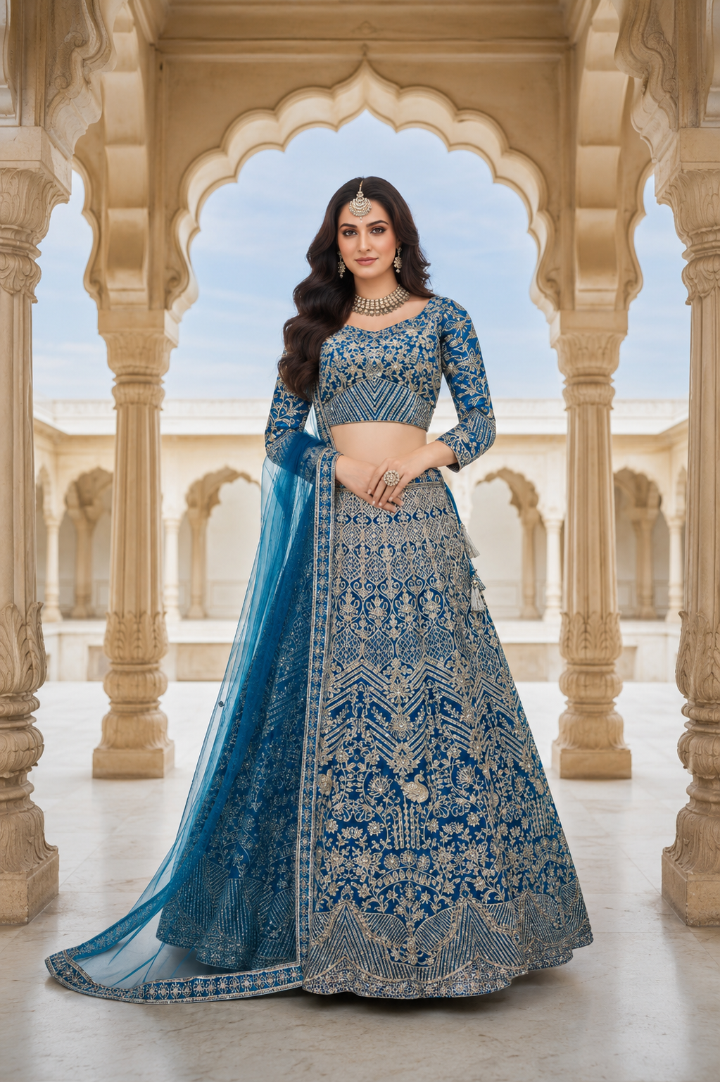 Royal Sapphire 3-Piece Lehenga Set