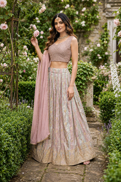 Blush Serenity 3-Piece Lehenga Set