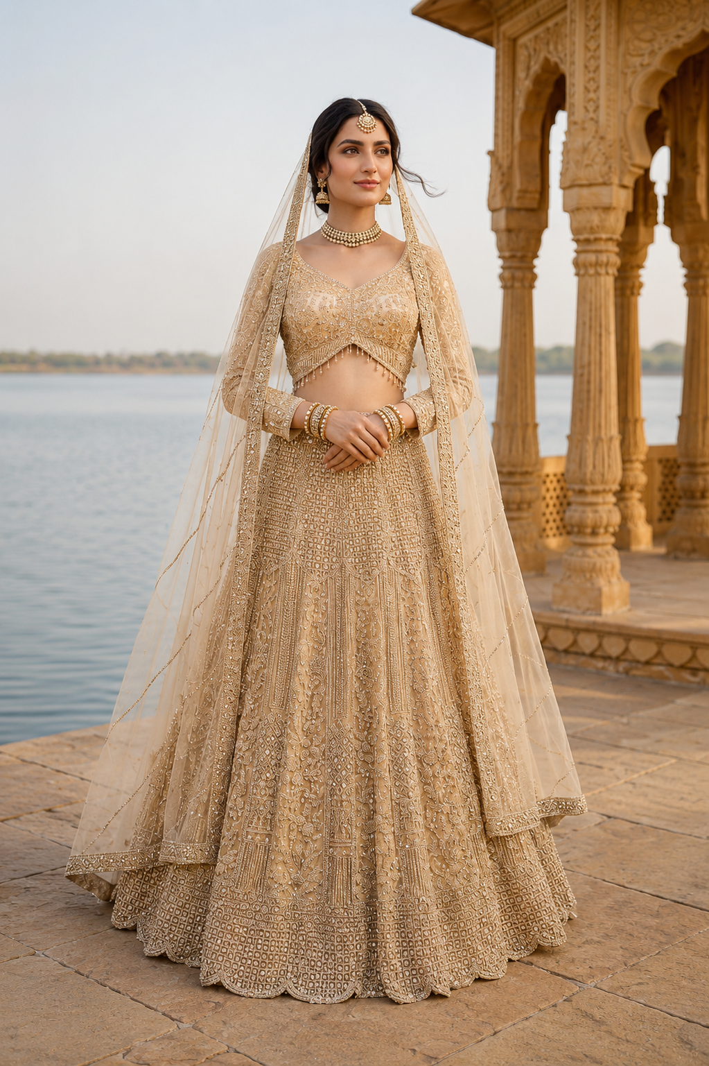 Champagne Royale 3-Piece Lehenga Set