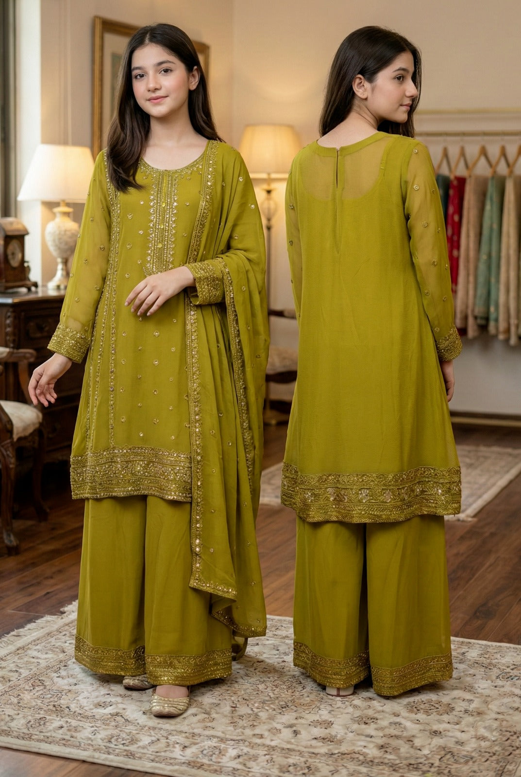 Olive Elegance Girls 3 Piece Set