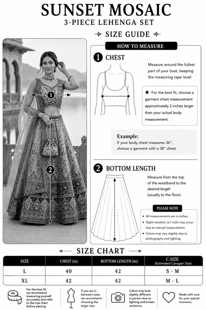Sunset Mosaic 3-Piece Lehenga Set
