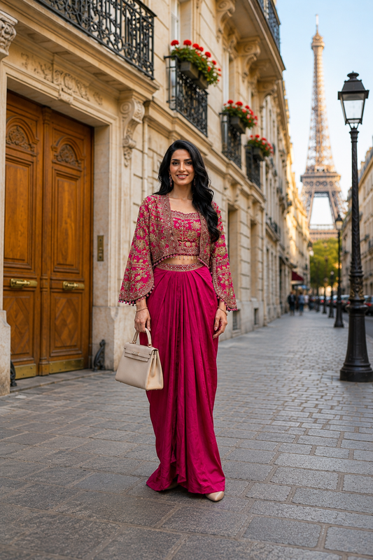 Fuchsia Royale Cape 3-Piece Set