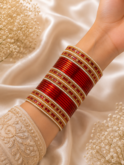 Ruby Royale Bangle Set